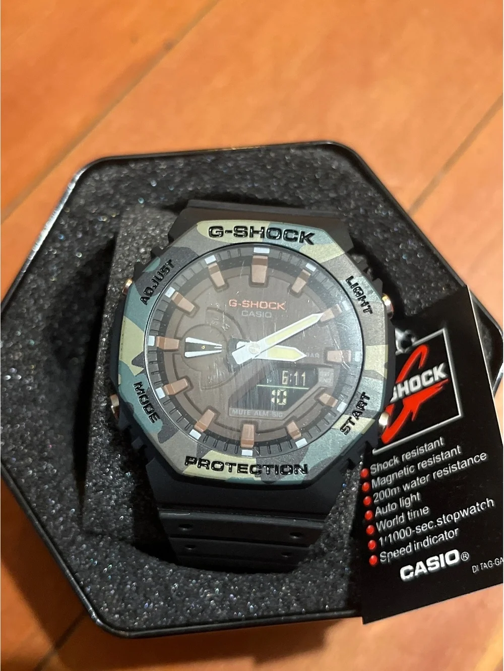 Casio G-Shock Analog-Digital Watch with Camouflage Bezel